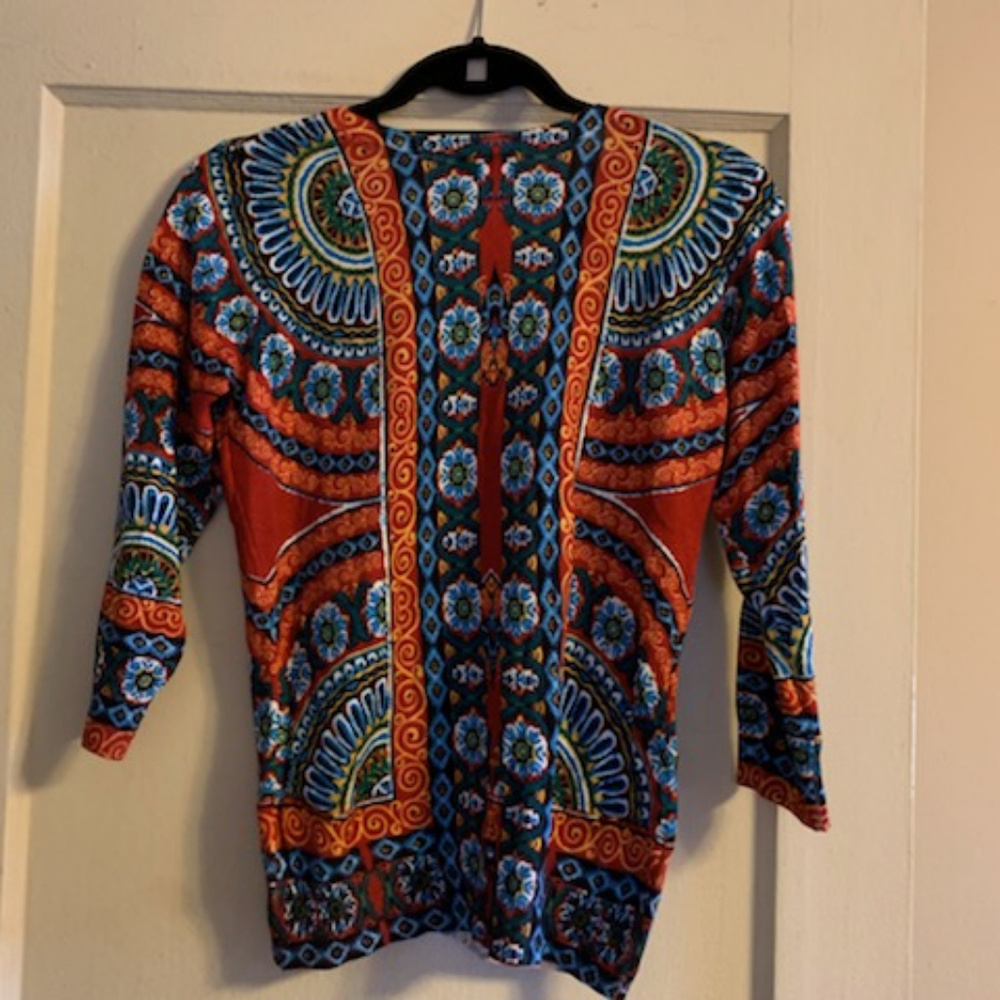 Multi print colored cardigan